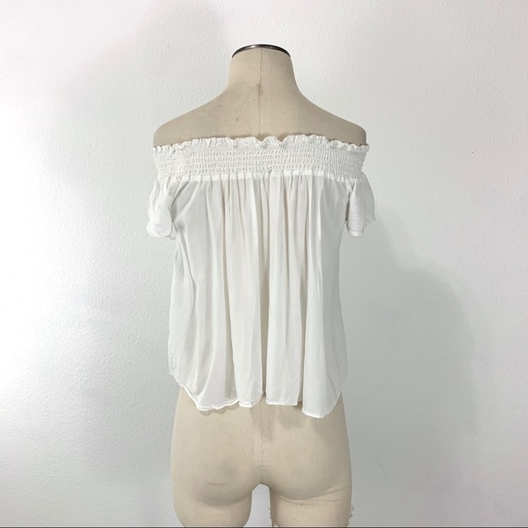 Aritzia- Talula White Off Shoulder Top Size Small - Picture 4 of 7